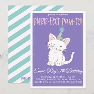 Invitation à la fête d'anniversaire de Kitty Cat