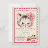Invitation à la fête d'anniversaire de Kitty Chat  (Devant)