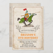 Invitation à la fête d'anniversaire de Knight (Devant / Derrière)