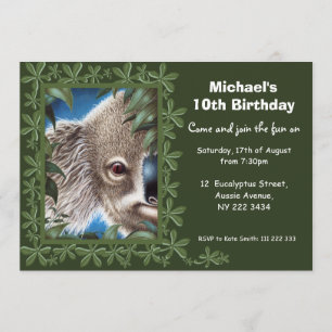 Invitation à la fête d'anniversaire de Koala