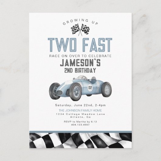 Invitation à la fête d'anniversaire de la 2e année (Devant)