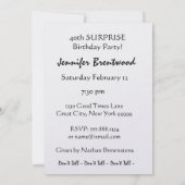 Invitation à la fête d'anniversaire de la 40e SURP (Dos)