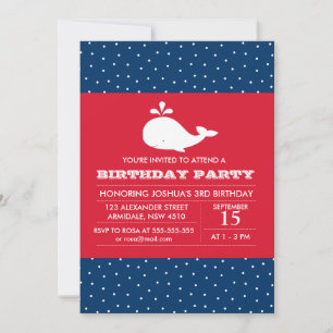 Invitation à la fête d'anniversaire de la baleine