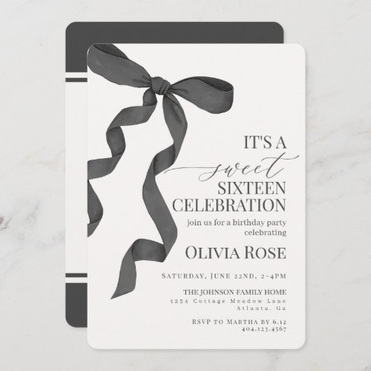 Invitation à la fête d'anniversaire de la Bow Swee (Devant / Derrière)