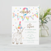 Invitation à la fête d'anniversaire de la chèvre a (Debout devant)