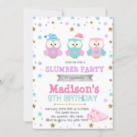 Invitation à la fête d'anniversaire de la chouette