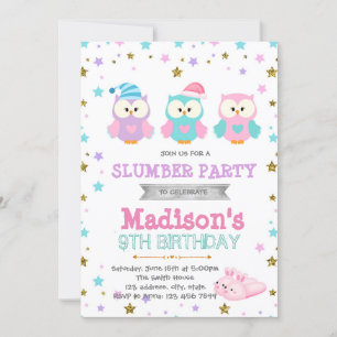 Invitation à la fête d'anniversaire de la chouette