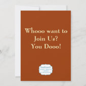 Invitation à la fête d'anniversaire de la Chouette (Dos)