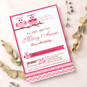 Invitation à la fête d'anniversaire de la Chouette