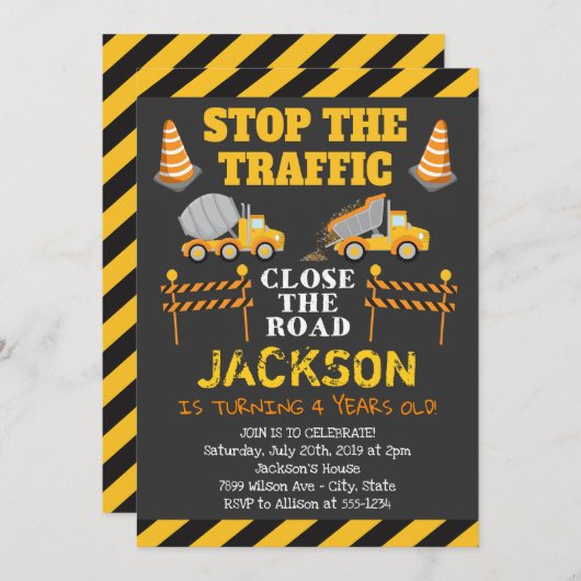 Invitation à la fête d'anniversaire de la construc (Devant / Derrière)