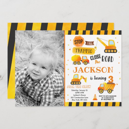 Invitation à la fête d'anniversaire de la construc (Devant / Derrière)