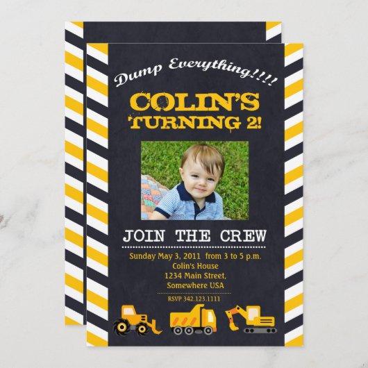 Invitation à la fête d'anniversaire de la construc (Devant / Derrière)