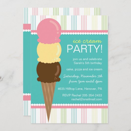 Invitation à la fête d'anniversaire de la Crème de (Devant / Derrière)