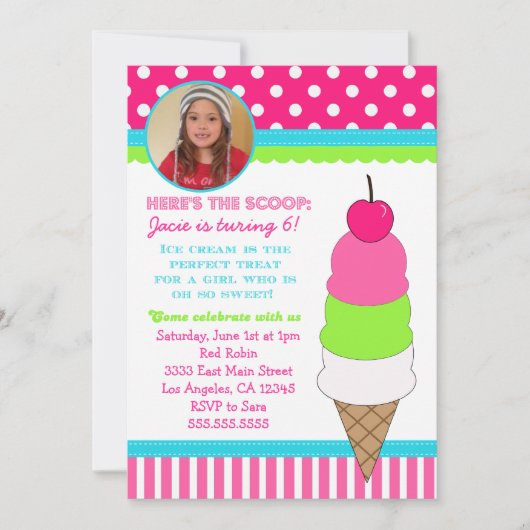 Invitation à la fête d'anniversaire de la Crème de (Devant)