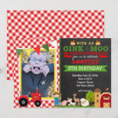 Invitation à la fête d'anniversaire de la ferme d' (Devant / Derrière)