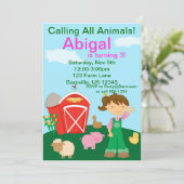 Invitation à la fête d'anniversaire de la ferme de (Debout devant)