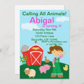 Invitation à la fête d'anniversaire de la ferme de (Devant / Derrière)