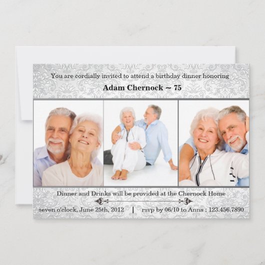 Invitation à la fête d'anniversaire de la fête de (Devant)