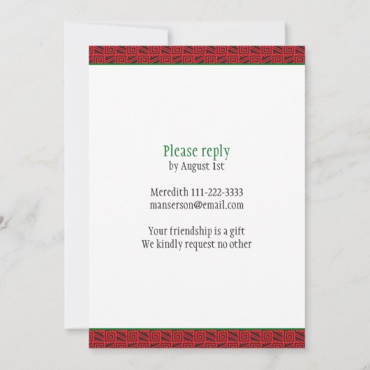 Invitation à la fête d'anniversaire de la Fiesta A (Dos)