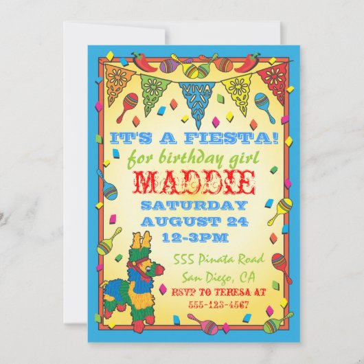 Invitation à la fête d'anniversaire de la Fiesta P (Devant)