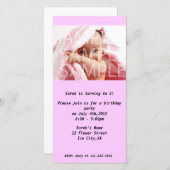 Invitation à la fête d'anniversaire de la fille (Devant / Derrière)