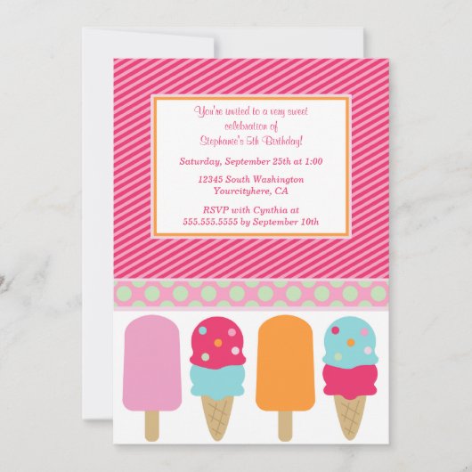 Invitation à la fête d'anniversaire de la fille au (Devant)