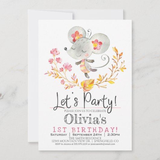 Invitation à la fête d'anniversaire de la fille de (Devant)