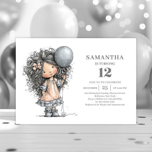 Invitation à la fête d'anniversaire de la fille or