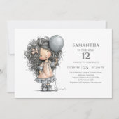 Invitation à la fête d'anniversaire de la fille or (Devant)