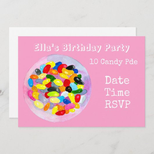 Invitation à la fête d'anniversaire de la fille ro (Devant / Derrière)