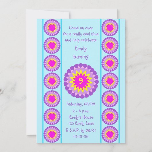 Invitation à la fête d'anniversaire de la fille To (Devant)