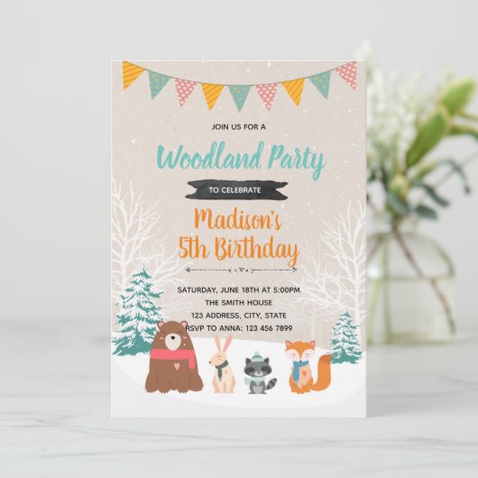 Invitation à la fête d'anniversaire de la forêt d' (Debout devant)