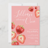 Invitation à la fête d'anniversaire de la fraise (Devant)