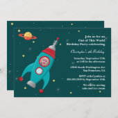 Invitation à la fête d'anniversaire de la fusée sp (Devant / Derrière)