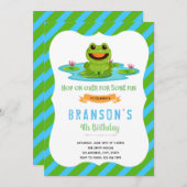 Invitation à la fête d'anniversaire de la grenouil (Devant / Derrière)