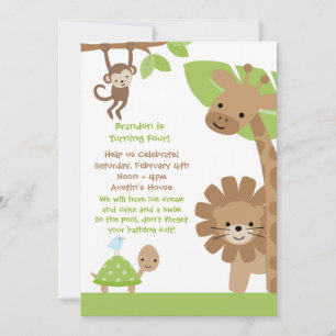 Invitation à la fête d'anniversaire de la Jungle