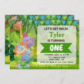 Invitation à la fête d'anniversaire de la Jungle (Devant / Derrière)