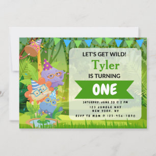 Invitation à la fête d'anniversaire de la Jungle