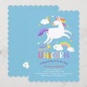 Invitation à la fête d'anniversaire de la licorne (Devant / Derrière)