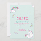 Invitation à la fête d'anniversaire de la licorne  (Devant)