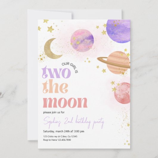 Invitation à la fête d'anniversaire de la Lune (Devant)