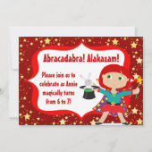 Invitation à la fête d'anniversaire de la Magicien (Dos)
