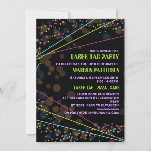 Invitation à la fête d'anniversaire de la marque l (Devant)