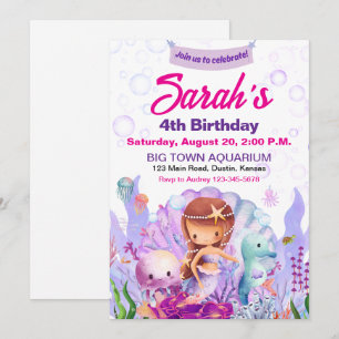 Invitation à la fête d'anniversaire de la mignonne