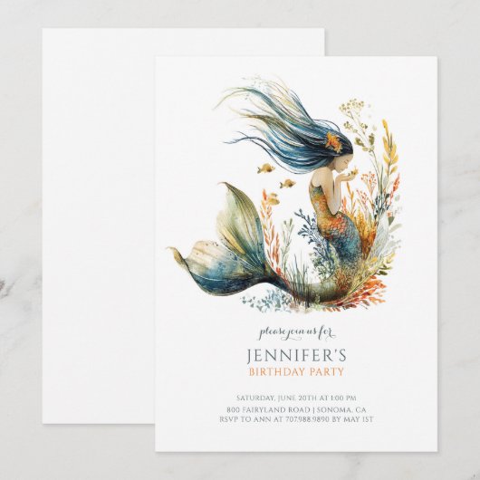 Invitation à la fête d'anniversaire de la mignonne (Devant / Derrière)