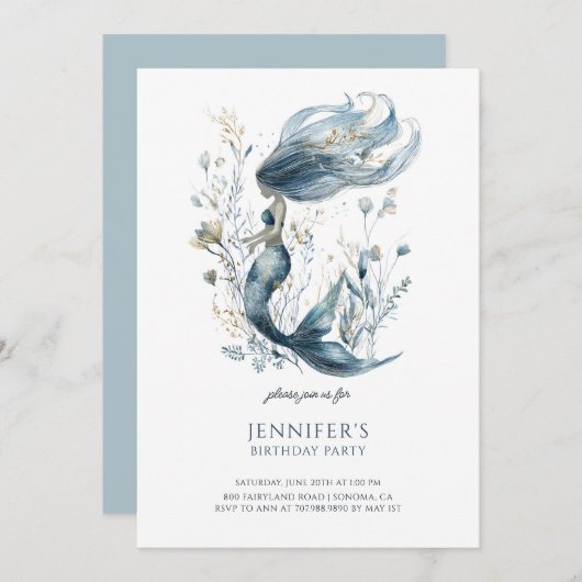 Invitation à la fête d'anniversaire de la mignonne (Devant / Derrière)