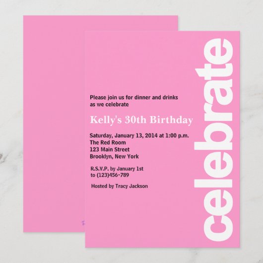 Invitation à la fête d'anniversaire de la modernit (Devant / Derrière)