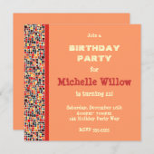 Invitation à la fête d'anniversaire de la mosaïque (Devant / Derrière)