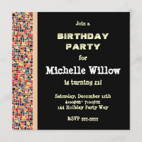 Invitation à la fête d'anniversaire de la mosaïque