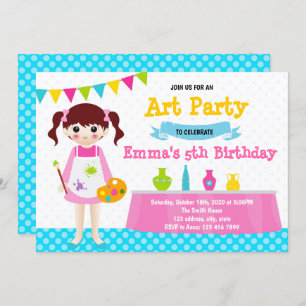 Invitation à la fête d'anniversaire de la peinture